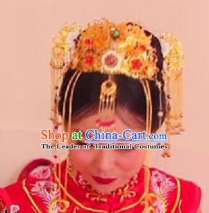 Chinese Ancient Hair Accessories Bride Wedding Barrettes Phoenix Coronet Hairpins for Women