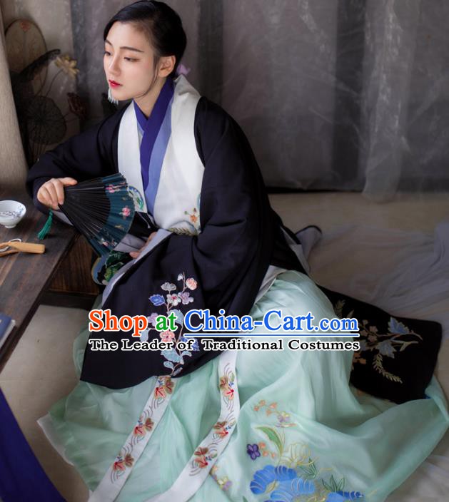 Chinese Ming Dynasty Nobility Lady Costume Ancient Princess Embroidered Hanfu Clothing Complete Set for Women