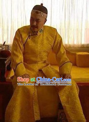 Chinese Traditional Historical Costume China Qing Dynasty Yongzheng Emperor Embroidered Informal Clothing