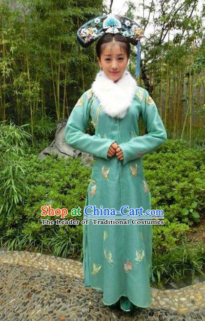 Chinese Ancient Yongzheng Imperial Concubine Historical Costume China Qing Dynasty Manchu Lady Clothing