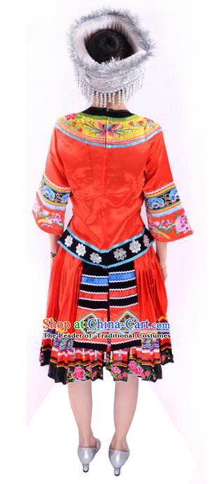 Traditional Chinese Miao Nationality Dance Clothing Hmong Ethnic Minority Costumes and Headwear