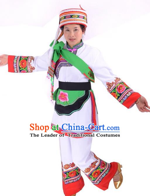 Traditional Chinese Miao Nationality Dance Clothing Hmong Ethnic Minority Costumes and Headwear