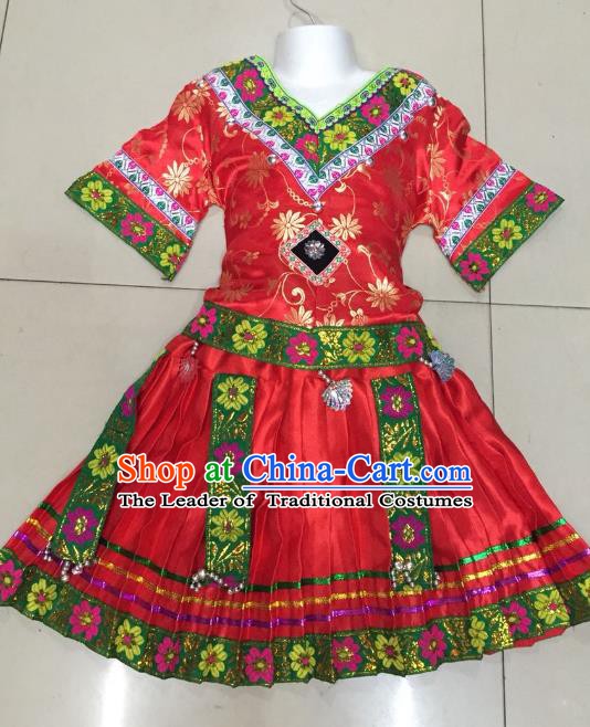 Traditional Chinese Miao Nationality Dance Clothing Hmong Ethnic Minority Costumes and Headwear