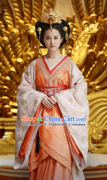 Chinese Ancient Han Dynasty Empress Chen A-jiao Hanfu Dress Replica Costume for Women