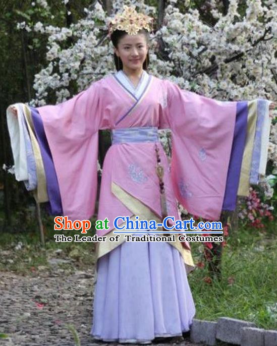 Chinese Han Dynasty Empress Chen A-jiao Hanfu Dress Ancient Queen Embroidered Replica Costume for Women