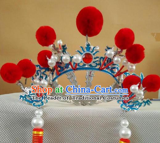 Traditional Chinese Beijing Opera Niche Hats Peking Opera Warrior Headwear