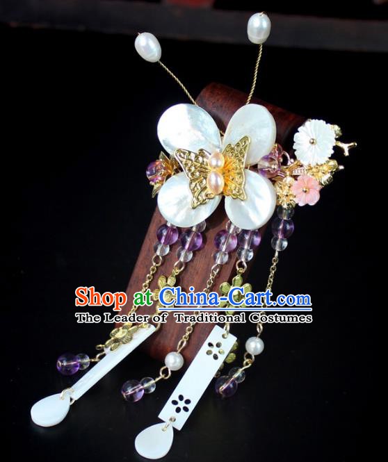 Chinese Ancient Handmade Hair Accessories Butterfly Flowers Hair Stick Hairpins for Women