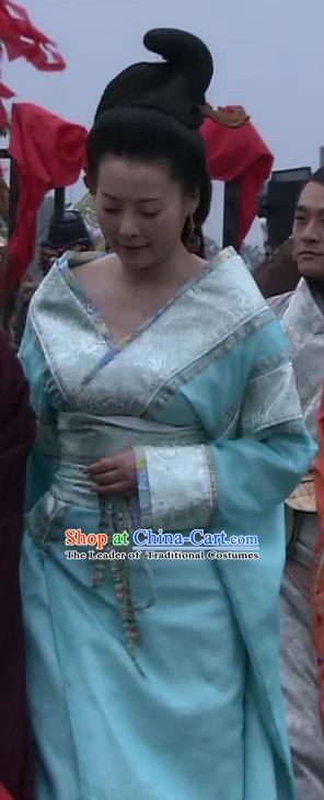 Ancient Traditional Chinese Han Dynasty Queen Mother Wang Zhengjun Hanfu Dress Replica Costume for Women
