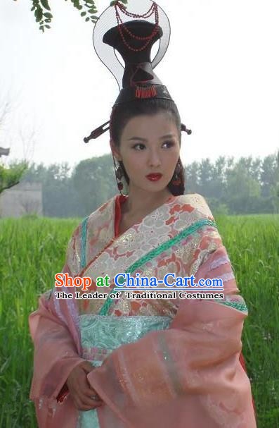 Ancient Chinese Han Dynasty Court Princess Wang Zhaojun Hanfu Dress Replica Costume for Women