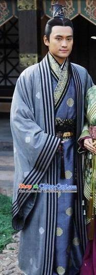 Traditional Ancient Chinese Han Dynasty Guangwu Emperor Liu Xiu Replica Costume for Men
