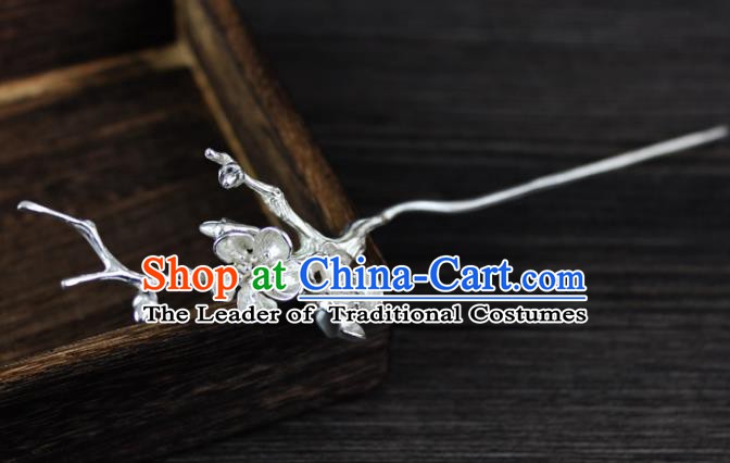 Chinese Ancient Handmade Hair Accessories Classical Hairpins Sliver Flower Hair Clip for Women