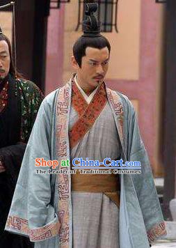 Traditional Chinese Ancient Han Dynasty Emperor Liu Che Replica Costume for Men