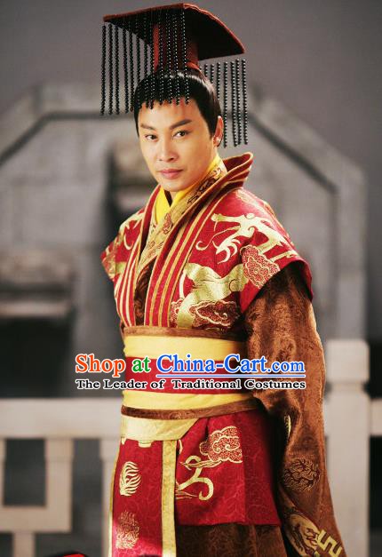 Traditional Chinese Ancient Warring States Period Wei Kingdom King Bo Jian Replica Costume for Men