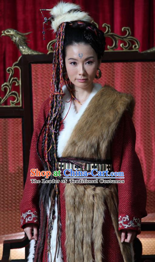 Chinese Ancient Warring States Period Swordswoman Replica Costume for Women