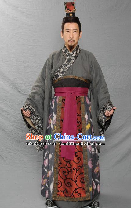 Chinese Ancient Three Kingdoms Period Wei Kingdom Master Strategist Xun Yu Replica Costume for Men