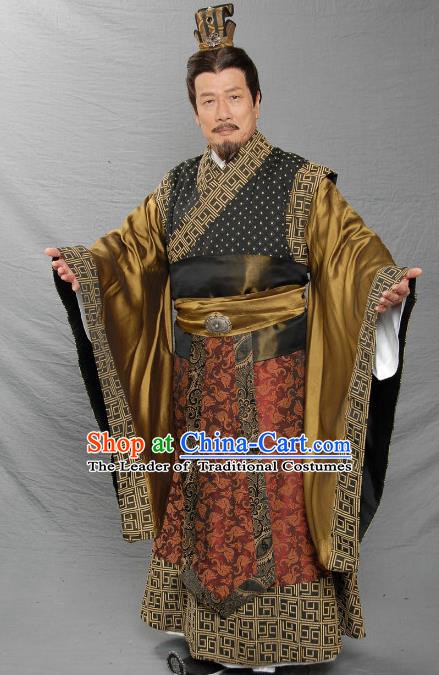 Ancient Chinese Eastern Han Dynasty Jingzhou Feudal Provincial Liu Biao Replica Costume for Men
