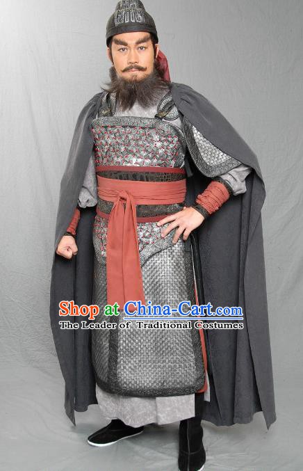 Chinese Ancient Three Kingdoms Period Kingdom Shu General Zhang Fei Helmet and Armour Replica Costume for Men