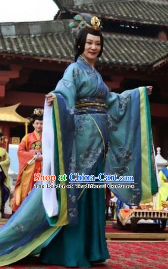 Chinese Ancient Northern and Southern Dynasties Qi Kingdom Empress Dowager Lou Zhaojun Replica Costume for Women