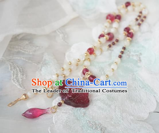 Chinese Handmade Ancient Jewelry Accessories Coloured Glaze Necklace Hanfu Necklet for Women