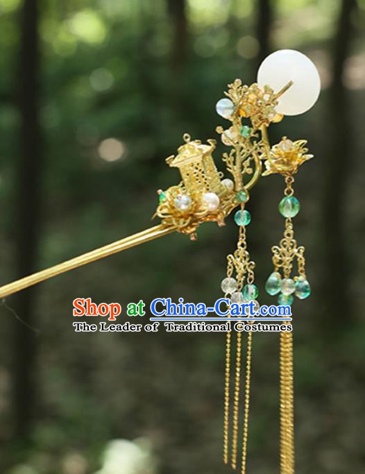 Chinese Ancient Handmade Hanfu Classical Hairpins Palace Lady Step Shake Hair Accessories for Women