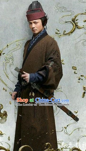 Chinese Ancient Three Kingdoms Period Wei State General Man Chong Historical Costume for Men
