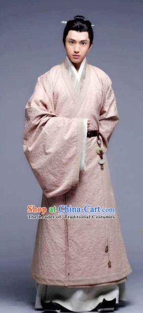 Ancient Chinese Eastern Han Dynasty Nobility Childe Military Officers Shen Rong Historical Costume for Men