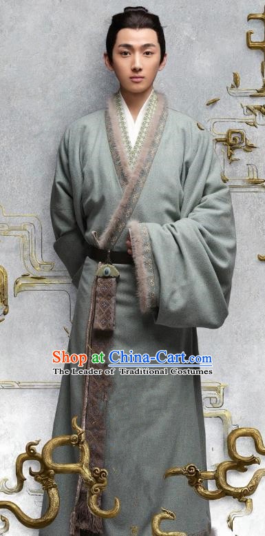 Ancient Chinese Eastern Han Dynasty Nobility Childe Historical Costume for Men