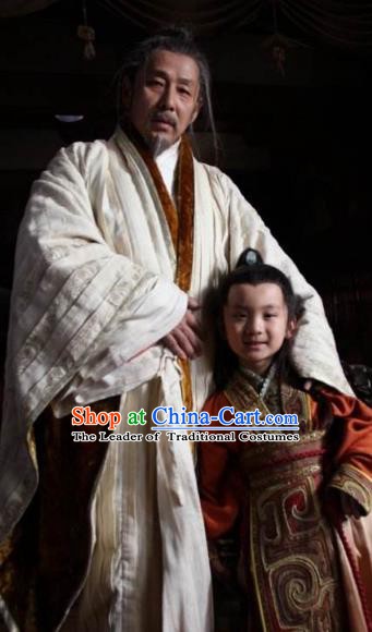 Ancient Chinese Han Dynasty Emperor Liu Bang Historical Costume for Men