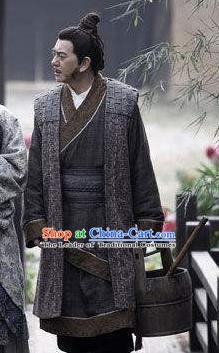 Traditional Chinese Ancient Han Dynasty Liu Bang Historical Costume for Men
