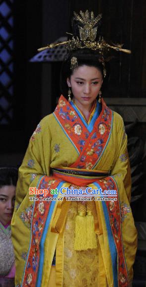 Traditional China Warring States Period Wu State Queen Embroidered Replica Costume for Women