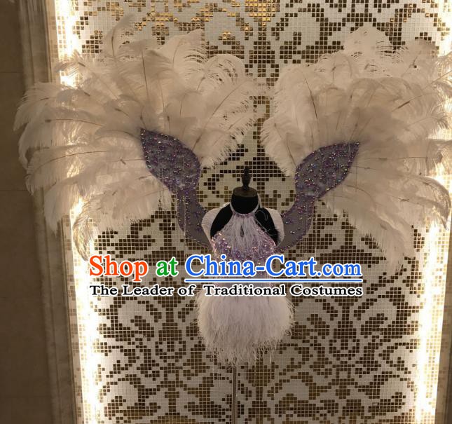 Top Grade Children Stage Performance Costume Catwalks Bikini and Feather Wings for Kids