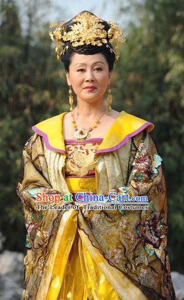 Ancient Chinese Tang Dynasty Female Emperor Queen Wu Zetian Hanfu Dress Replica Costume for Women