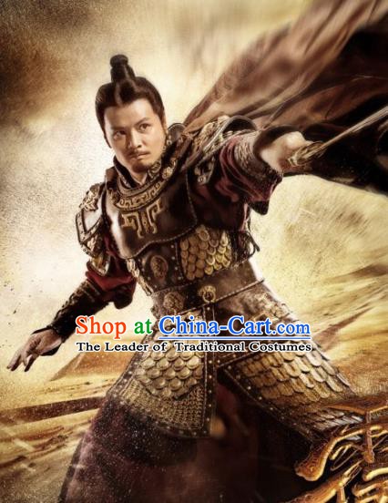 Chinese Ancient Han Dynasty General Military Officer Wei Qing Replica Costume for Men