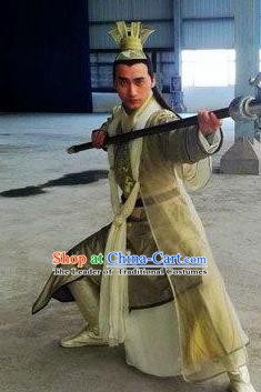 Ancient Chinese Han Dynasty General Nobility Childe Huo Qubing Replica Costume for Men