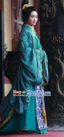 Chinese Ancient Eastern Han Dynasty Stateswoman Empress Deng Sui Hanfu Dress Replica Costume for Women