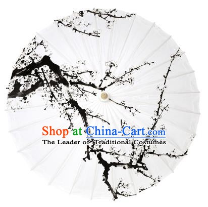 Chinese Handmade Paper Umbrella Folk Dance Hand Painting Plum Blossom Oil-paper Umbrella Yangko Umbrella
