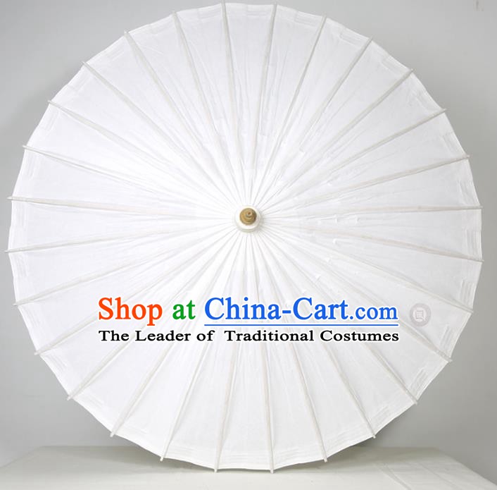 Chinese Traditional Artware Paper Umbrella Folk Dance Pure White Oil-paper Umbrella Handmade Umbrella