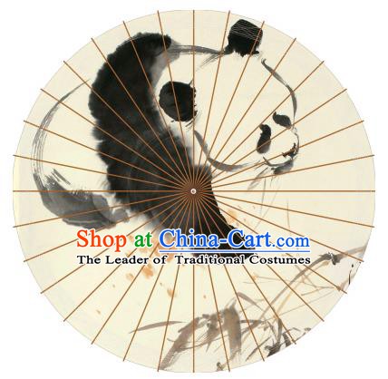 Chinese Traditional Artware Paper Umbrellas Ink Painting Pandas Oil-paper Umbrella Handmade Umbrella