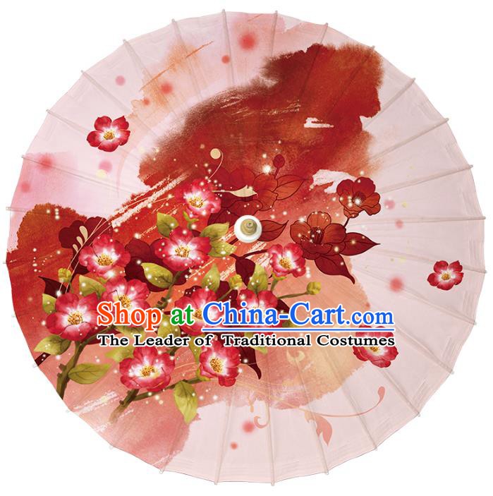 Chinese Traditional Artware Dance Umbrella Printing Flowers Paper Umbrellas Oil-paper Umbrella Handmade Umbrella