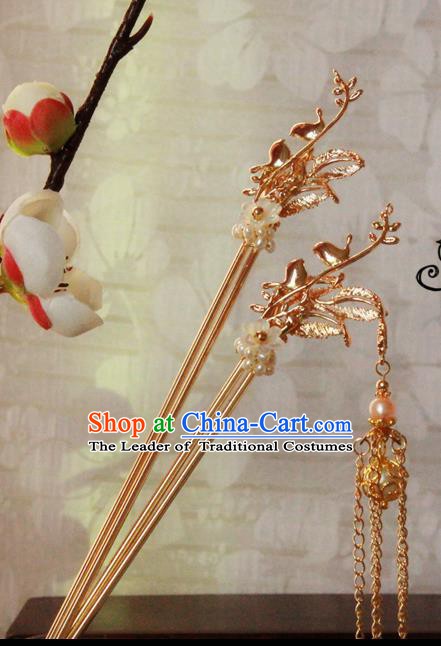 Chinese Handmade Classical Hair Accessories Wedding Tassel Hairpins Hanfu Hair Clip for Women
