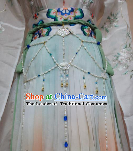 Chinese Handmade Classical Waist Accessories Princess Pearls Tassel Hanfu Belts for Women