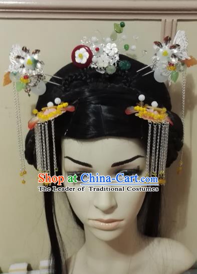 Traditional Chinese Ancient Princess Hair Accessories Hairpins Tassel Step Shake Complete Set for Women