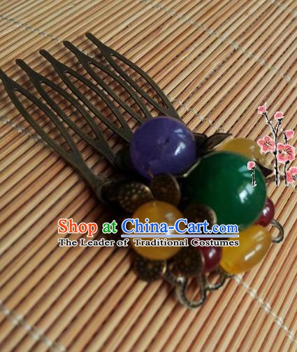 Traditional Chinese Ancient Hair Accessories Beads Hair Comb Hairpins for Women