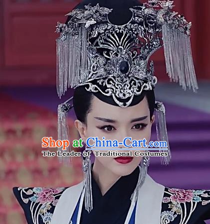 Traditional Chinese Ancient Queen Hair Accessories Hairpins Tassel Phoenix Coronet Complete Set for Women