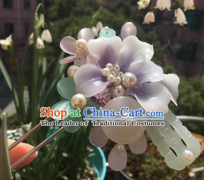 Traditional Chinese Ancient Queen Hair Accessories Hairpins Jade Hair Stick for Women
