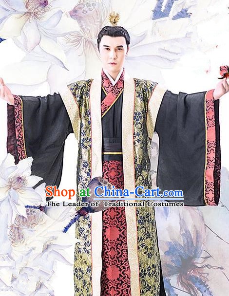 Chinese Ancient Tang Dynasty Royal Prince Shou Li Mao Embroidered Replica Costume for Men