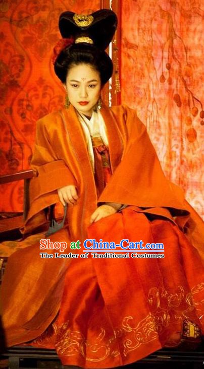 Ancient Chinese Tang Dynasty Princess Jiacheng Hanfu Dress Embroidered Replica Costume for Women