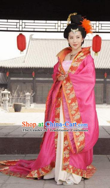 Chinese Ancient Tang Dynasty Princess Lanling Hanfu Dress Embroidered Replica Costume for Women