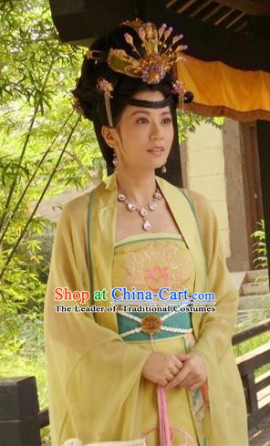 Chinese Ancient Tang Dynasty Taiping Princess Hanfu Dress Embroidered Replica Costume for Women
