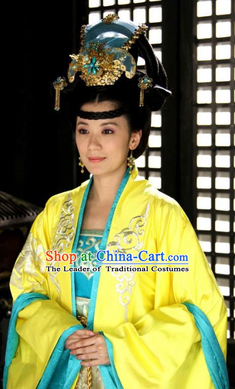 Chinese Ancient Tang Dynasty Palace Princess Taiping Embroidered Dress Replica Costume for Women
